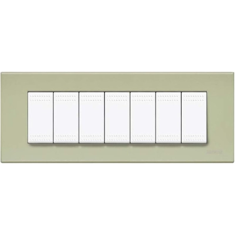 Light - placca 7 posti verde t Light - placca 7 posti verde t