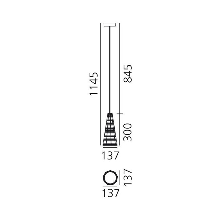 Null Vector Alfa S Orange – Suspension Lamp Artemide 0940010A