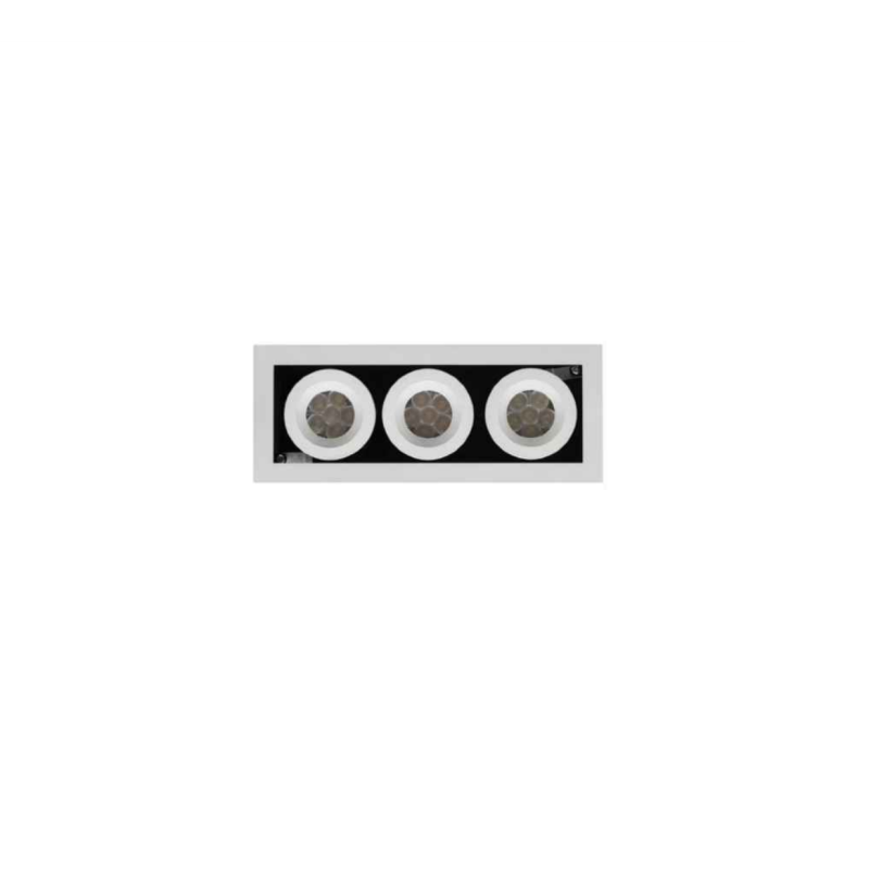 Recessed spotlight 3 adjustable LED lamps 9x3w 3000k Recessed spotlight 3 adjustable LED lamps 9x3w 3000k