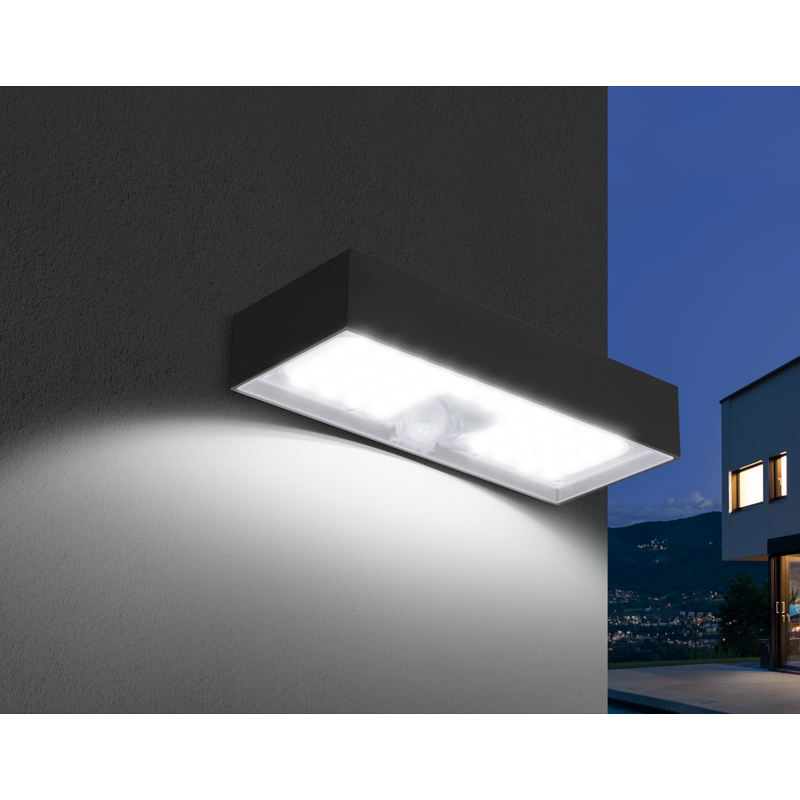 Solar Domino Black LED Wall Light – Outdoor Solar Lighting 4000K Solar Domino Black LED Wall Light – Outdoor Solar Lighting 4000K