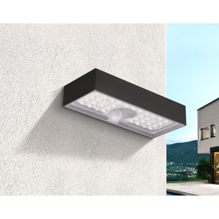 Solar Domino Black LED Wall Light – Outdoor Solar Lighting 4000K