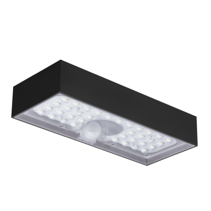 Solar Domino Black LED Wall Light – Outdoor Solar Lighting 4000K