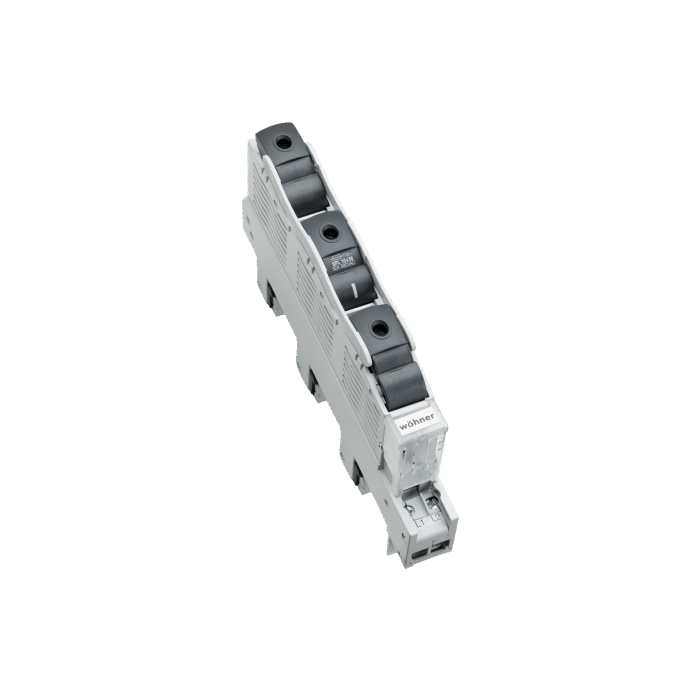 Sezionatore per fusibili 10x38, montaggio su barre