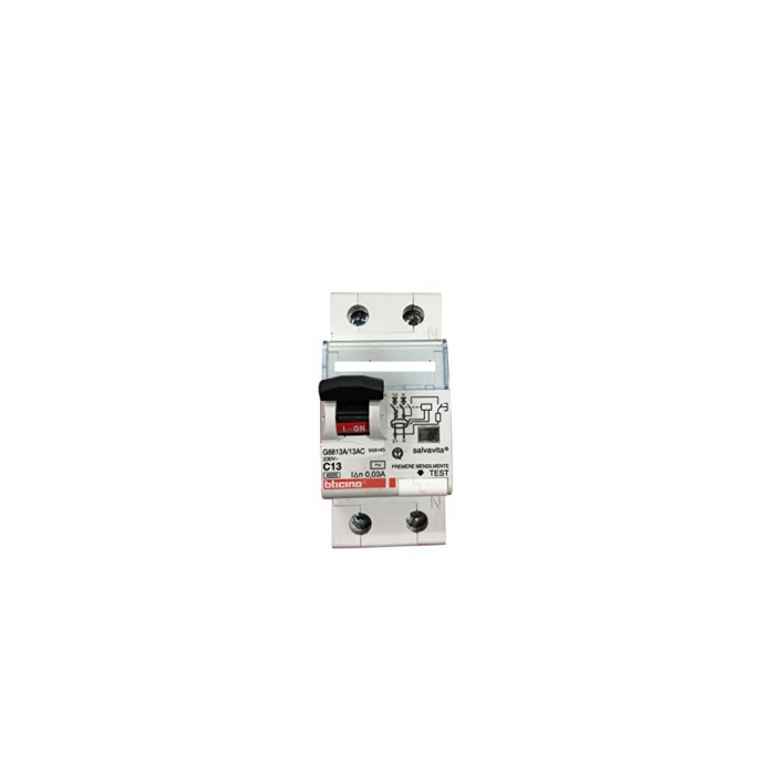 Differential circuit breaker btdin45 1p+n type ac - in. 13a - idn. 0.03a