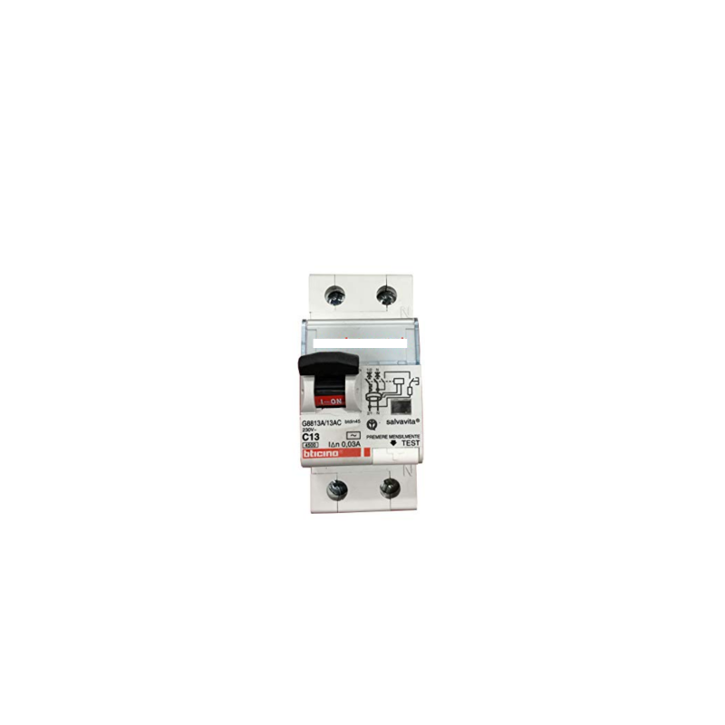 Differential circuit breaker btdin45 1p+n type ac - in. 13a - idn. 0.03a Differential circuit breaker btdin45 1p+n type ac - in. 13a - idn. 0.03a