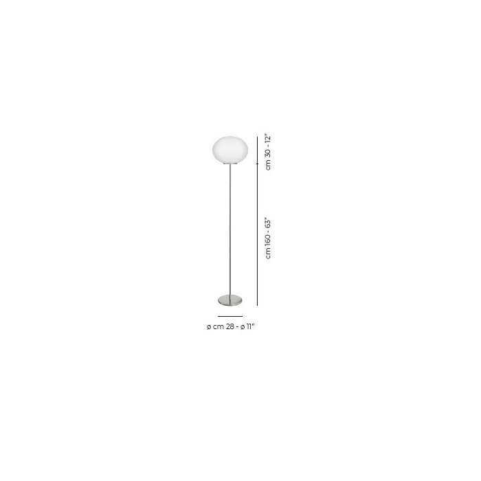 Lucciola medium floor lamp nickel sphere b.co 1xe27 205w