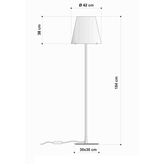 Dama 40 floor lamp 2xe27 nickel/sat. white glass