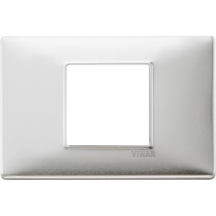 VIMAR 14652.81 PLANA – 2 Central Module Plate in Brushed Aluminium Metal