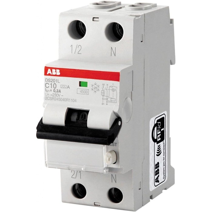 Ds201 l differential circuit breaker 4.5ka 1p+n a c16 30ma 2mod