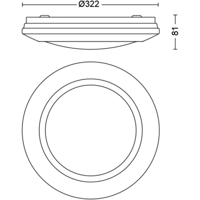 Philips Cinnabar LED Ceiling Light – 17W, 2700K, 1100 lm – Warm Light