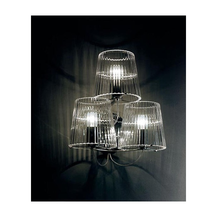 Lumè applique 3x42w e14 crystal lampshade chrome frame