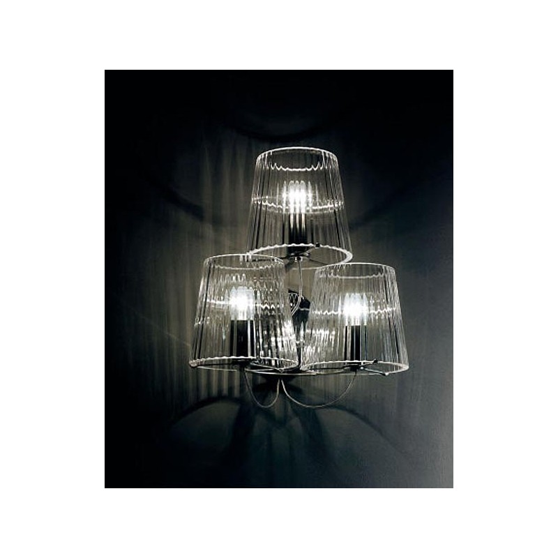 Lumè applique 3x42w e14 crystal lampshade chrome frame Lumè applique 3x42w e14 crystal lampshade chrome frame