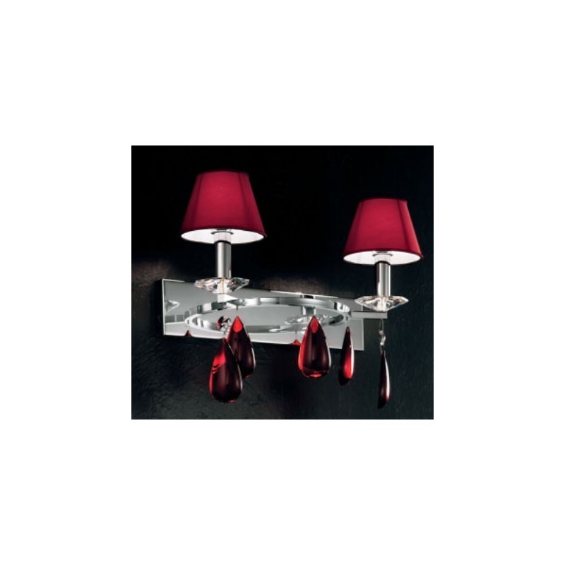 Noto a2 shade applique chrome lampshades and red pendants 2x40w e14 Noto a2 shade applique chrome lampshades and red pendants 2x40w e14