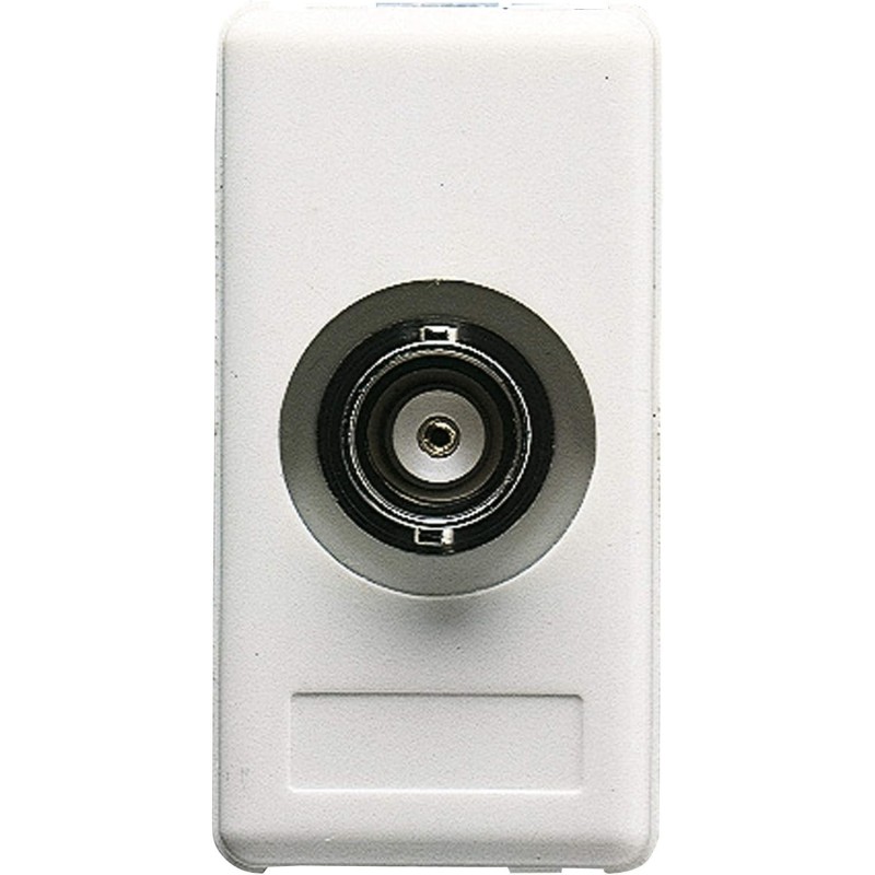 Bnc connector - 50/75/93 ohm for 100 ohm coaxial cables - solder - 1 module - system white Bnc connector - 50/75/93 ohm for 100 ohm coaxial cables - solder - 1 module - system white