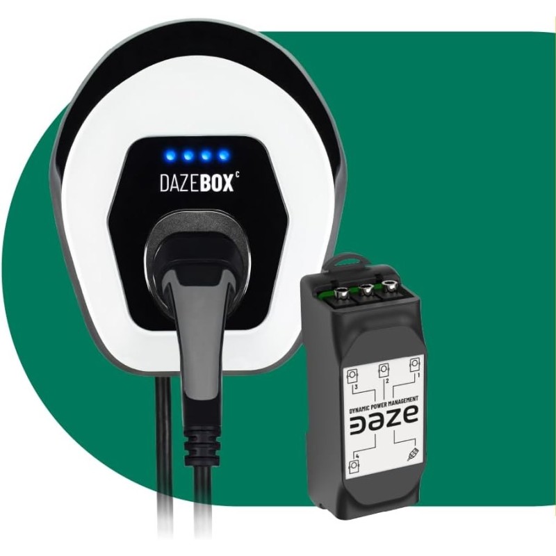 Dazebox c 7.4kw single-phase 32a charging station, ip55 ik10, wifi and bluetooth, white wall box with type 2 cable length 5m Dazebox c 7.4kw single-phase 32a charging station, ip55 ik10, wifi and bluetooth, white wall box with type 2 cable length 5m