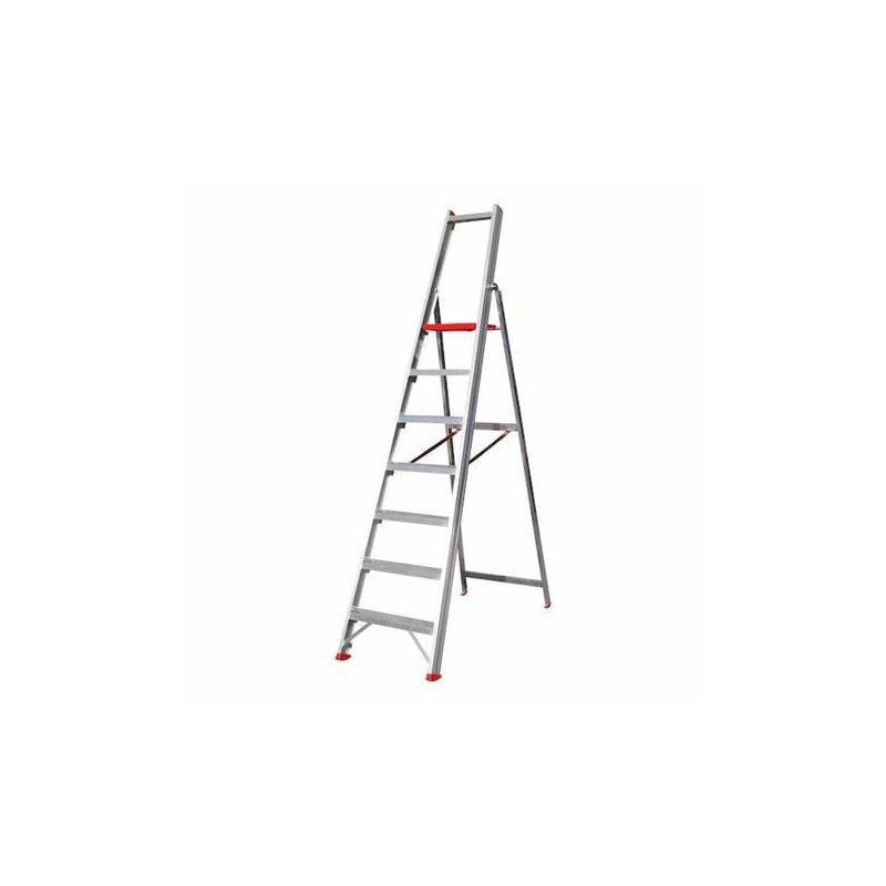 Scala con piattaforma e parapetto di sicurezza, 5 gradini in alluminio Scala con piattaforma e parapetto di sicurezza, 5 gradini in alluminio