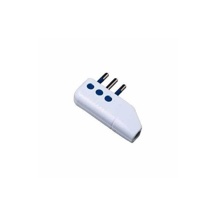 Space saving plug 2p+t 16a white