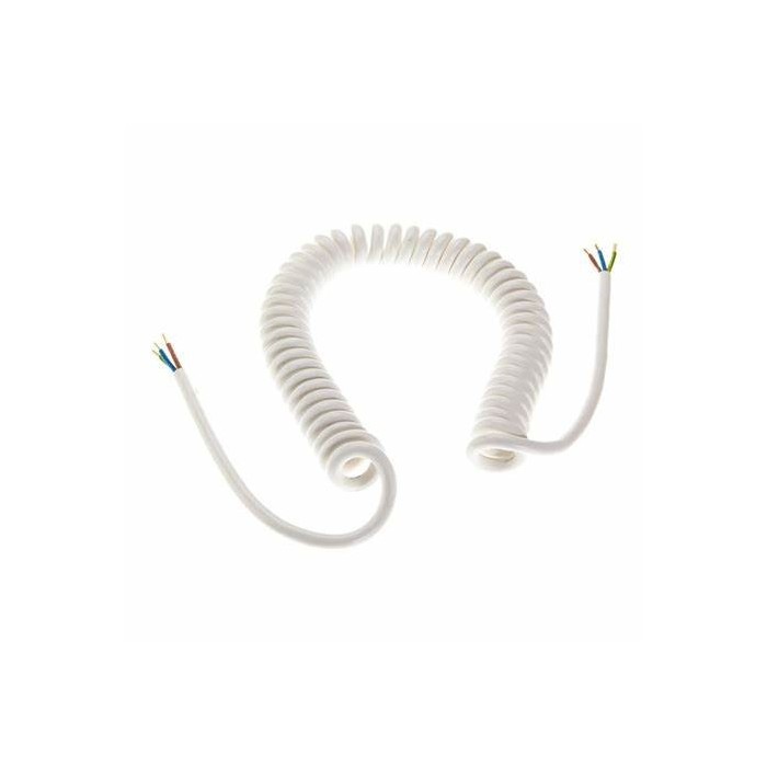 Extendable cable without plug and socket. White color 4x1 m. 5