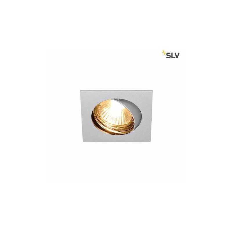 Slv pika qpar51, square recessed ceiling light for interiors, silver grey, orientable, max. 50w Slv pika qpar51, square recessed ceiling light for interiors, silver grey, orientable, max. 50w