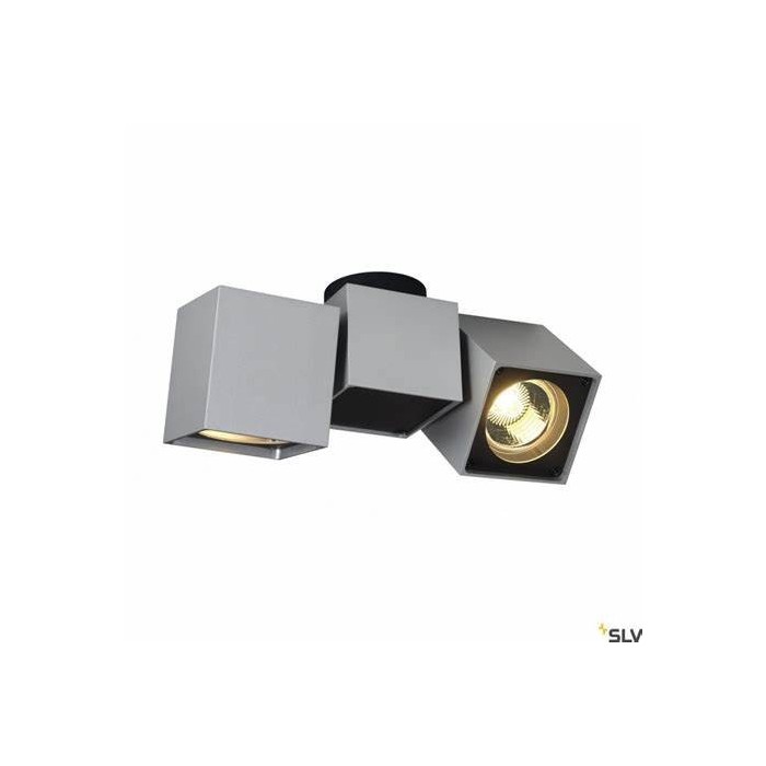 Altra dice ii, lampada a plafone, biemissione, silver grey