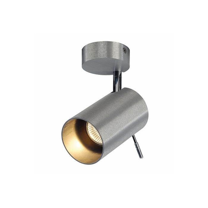 Lampada da parete e soffitto slv asto tube i, alluminio spazzolato, gu10, max.75w