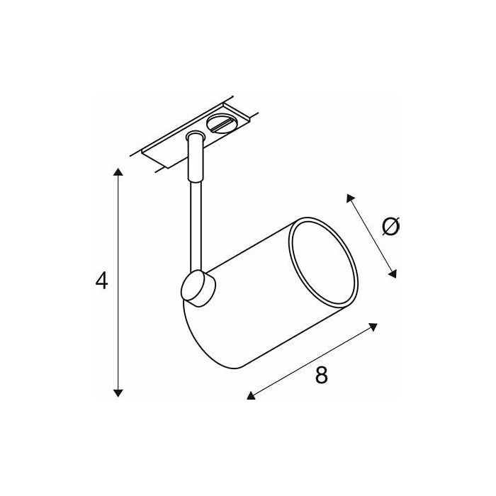 Bima 1, spot per binario monofase ad alta tensione, bianco opaco, qpar51, gu10 max50w