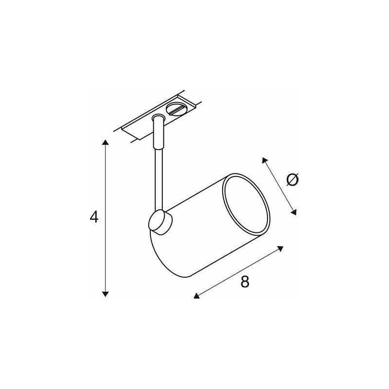 Bima 1, high voltage single-phase track spotlight, matt white, qpar51, gu10 max50w Bima 1, high voltage single-phase track spotlight, matt white, qpar51, gu10 max50w