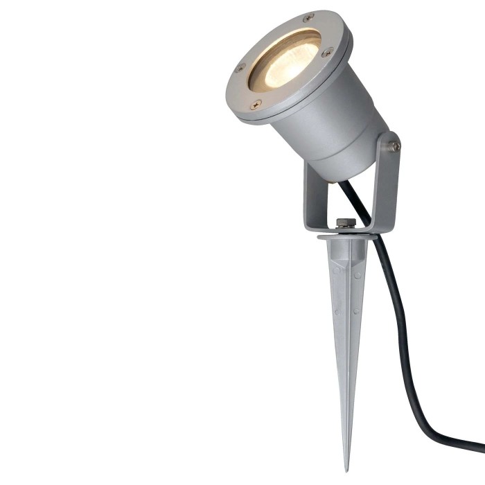 Lampada a picchetto nautilus spike, gu10 35w cavo 3m ip65 alluminio