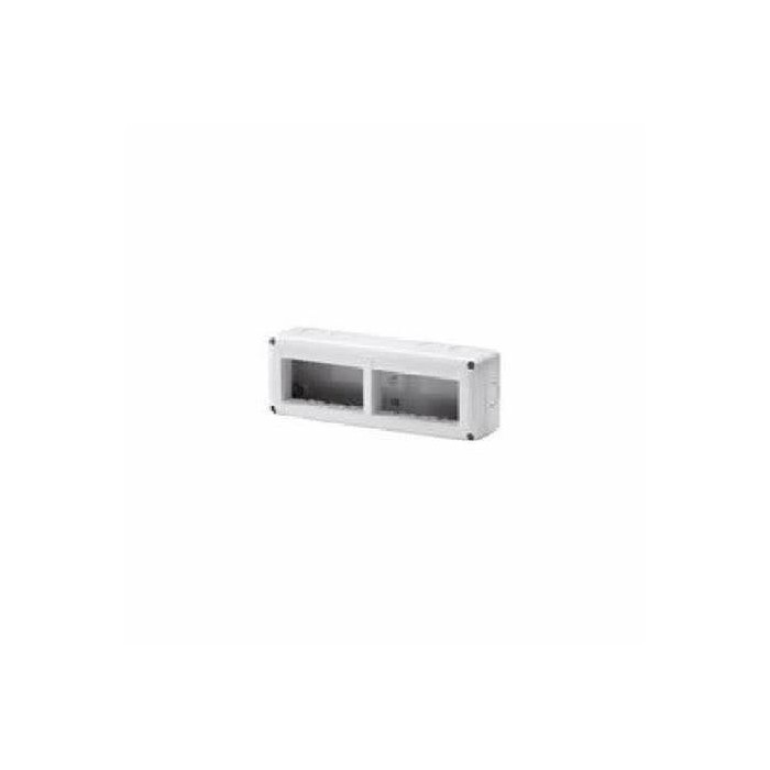 System appliance container - horizontal protected - 8 places - 4x2 module - grey ral 7035 - ip40