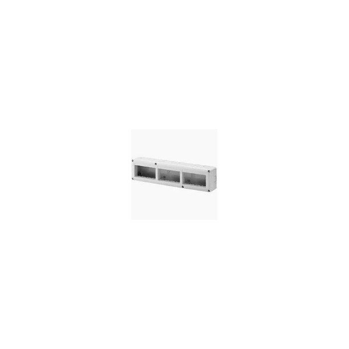 System appliance container - horizontal protected - 12 places - 4x3 module - grey ral 7035 - ip40