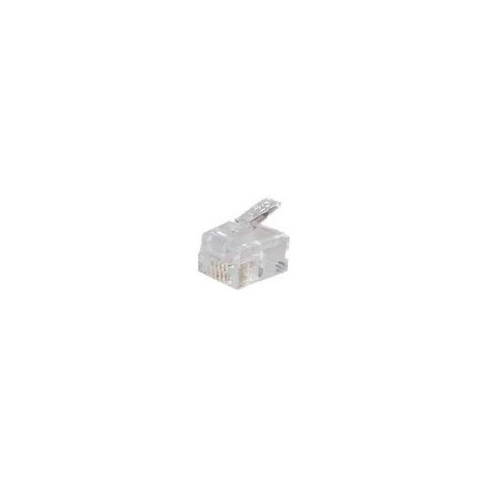 RJ11 plug connector with gold contacts