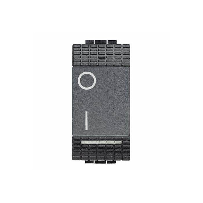 Interruttore bipolare nero compatibile bticino living classic