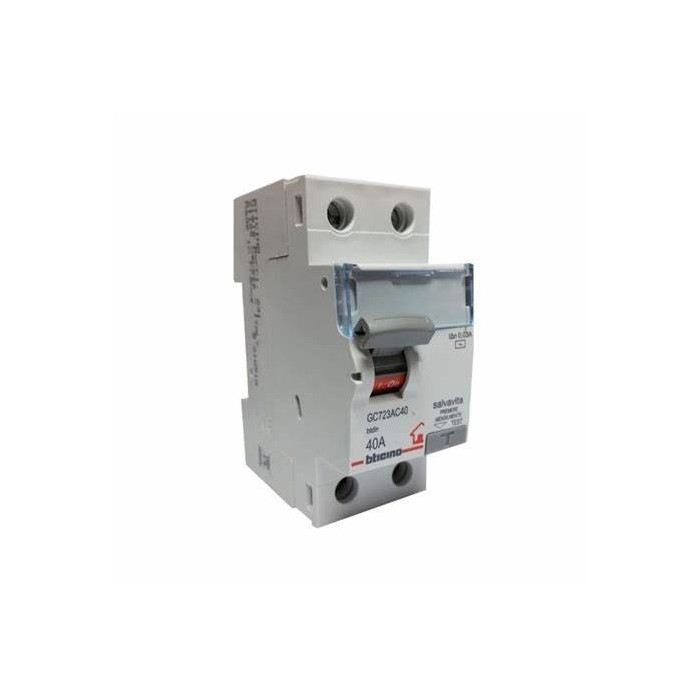 Interruttore differenziale salvavita 2p - tipo ac - in. 40a - idn. 0.03a
