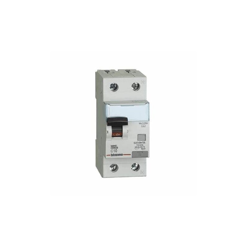Interruttore magnetotermico differenziale btdin60 1p+n tipo ac - in. 10a - idn. 0.03a Interruttore magnetotermico differenziale btdin60 1p+n tipo ac - in. 10a - idn. 0.03a