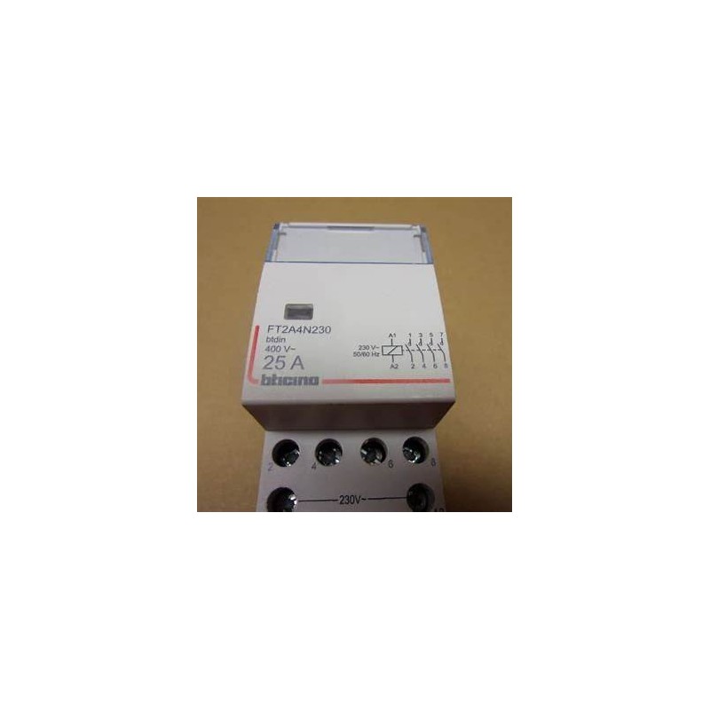 Modular contactor in.10a (ac-3 - ac-7b) in.25a (ac-1 - ac-7a) - vn.230 vac - 4 no - 2 modules Modular contactor in.10a (ac-3 - ac-7b) in.25a (ac-1 - ac-7a) - vn.230 vac - 4 no - 2 modules