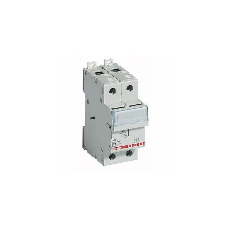 Portafusibile sezionatore 2p - 32a - 500v - fusibili tipo f (10,3x38 mm) - 2 moduli Portafusibile sezionatore 2p - 32a - 500v - fusibili tipo f (10,3x38 mm) - 2 moduli