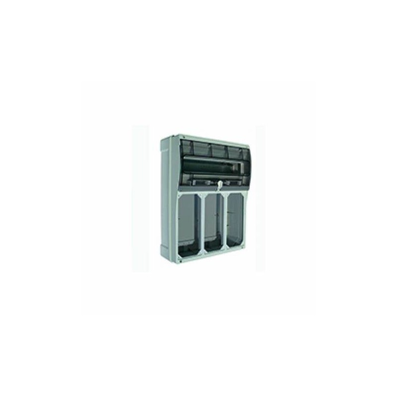 Topter quadro da parete con portella trasparente 16 moduli din per 3 prese interbloccate ip66 Topter quadro da parete con portella trasparente 16 moduli din per 3 prese interbloccate ip66