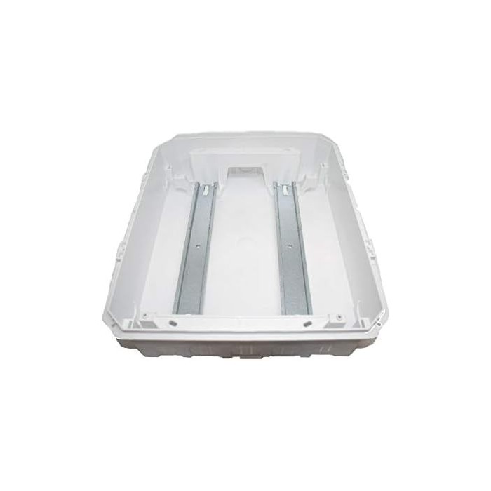 Built-in ABS switchboard in RAL9003, with smoked transparent door, IP40 protection rating, 24 DIN modules arranged in 2 rows