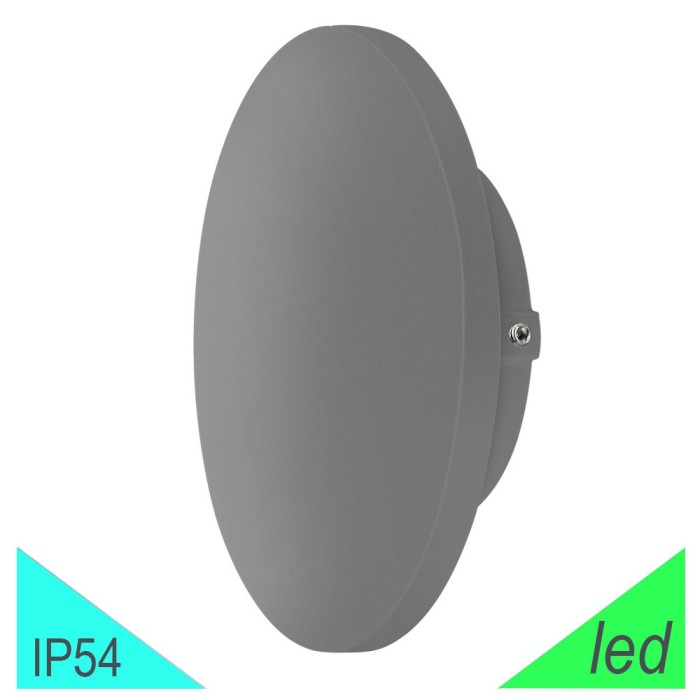 Applique rotonda in alluminio antracite cct ip54 9w