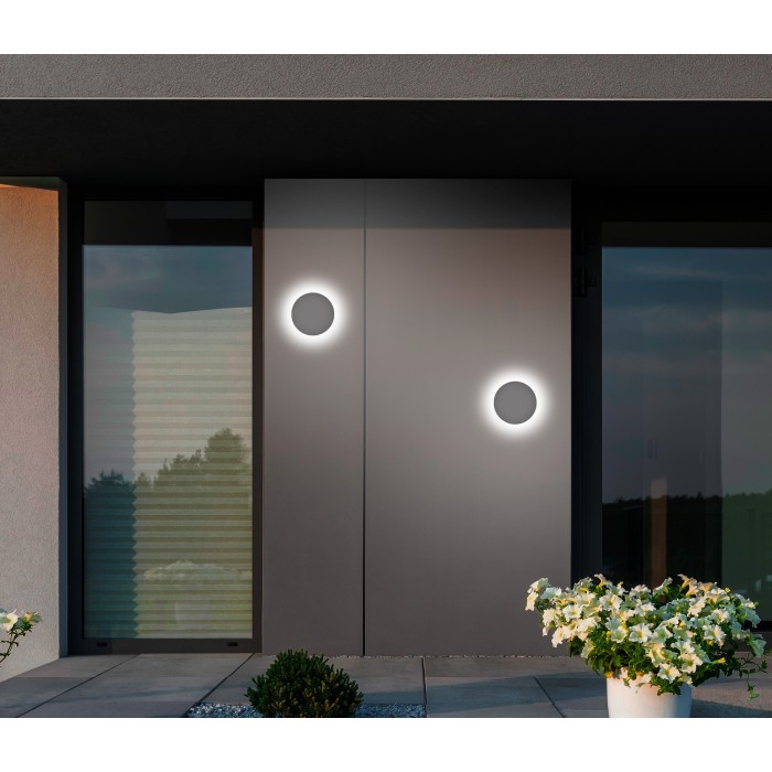 Applique rotonda in alluminio antracite cct ip54 9w