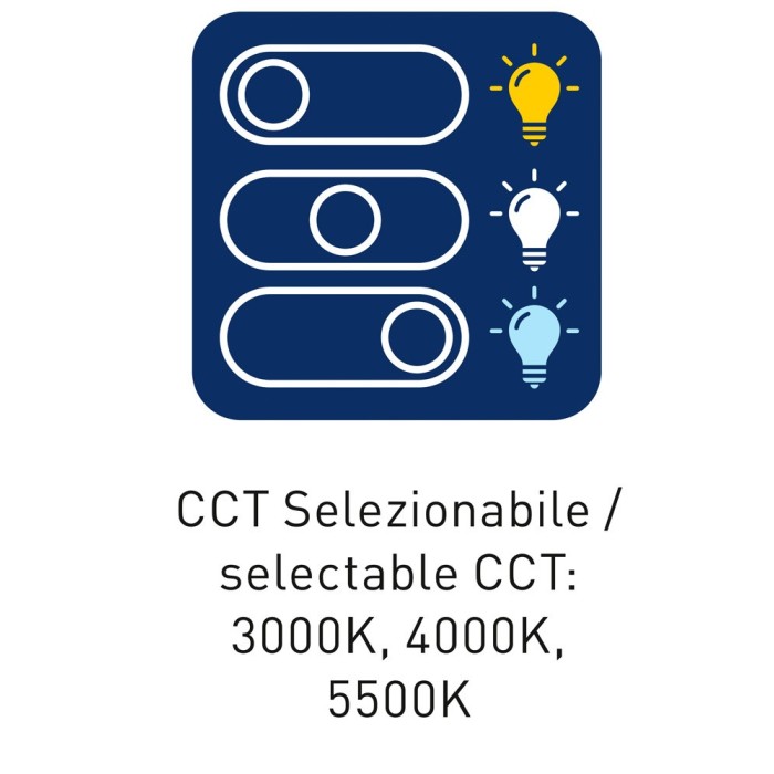 Applique led ip65 quadrata 2x5w cct bianco