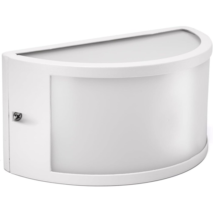 Applique da muro in alluminio e policarbonato bianco e27 ip54