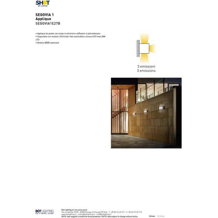 Applique da muro in alluminio e policarbonato bianco e27 ip54