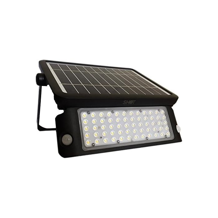 Proiettore solare led 10w con sensore crepuscolare e doppio sensore pir