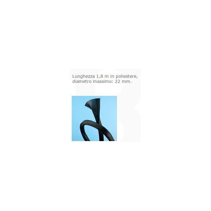 Guaina raccoglicavi strip strap in poliestere con velcro diametro max 22mm nera