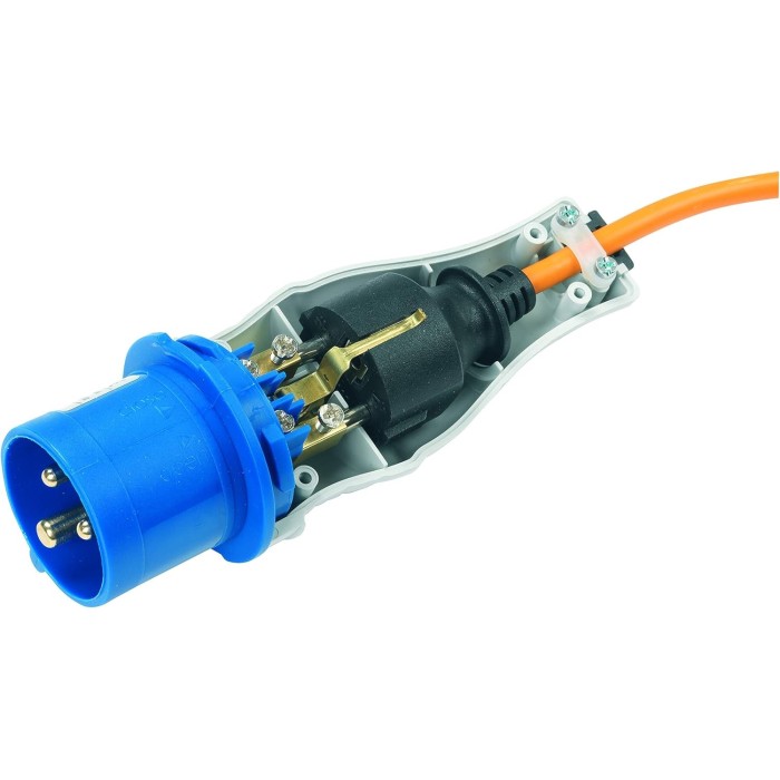 Adattatore industriale per spina schuko pressofusa 2 poli + terra