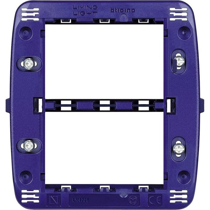 Supporto 3+3 moduli per placche quadre livinglight e living international - fissaggio con viti
