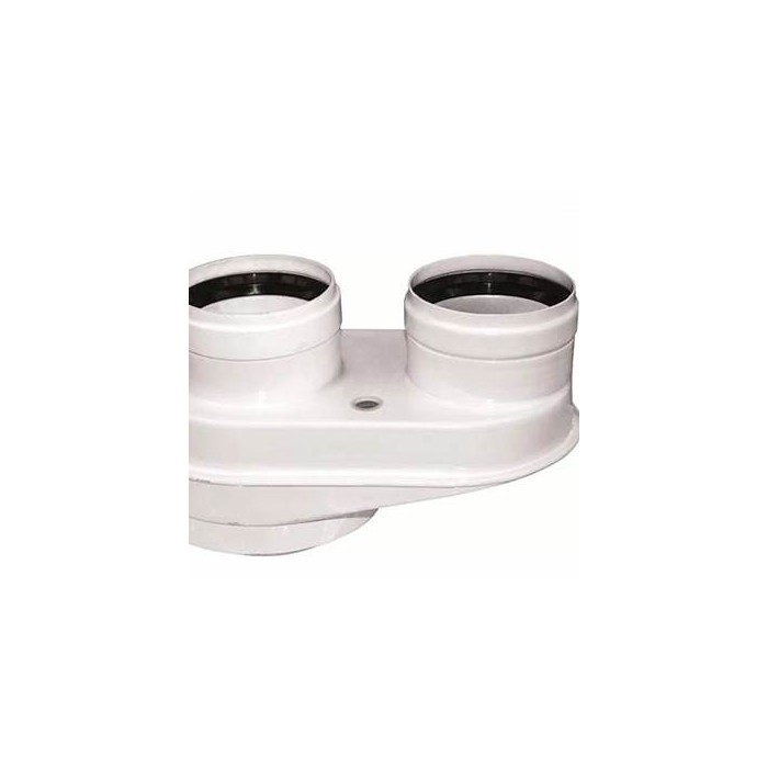 Adattatore sdoppiato fc-ca80 (tipo c53x) per scarico fumi caldaie a condensazione (Ø80/125 a Ø80/80 mm) .