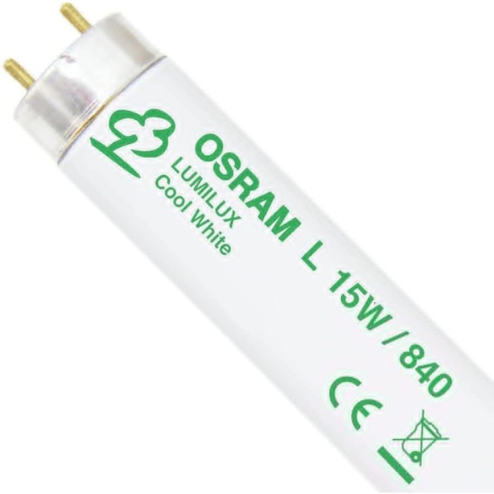 Tubo al neon T8 da 450mm, 15 W, 950 lm, col. 840 attacco G13