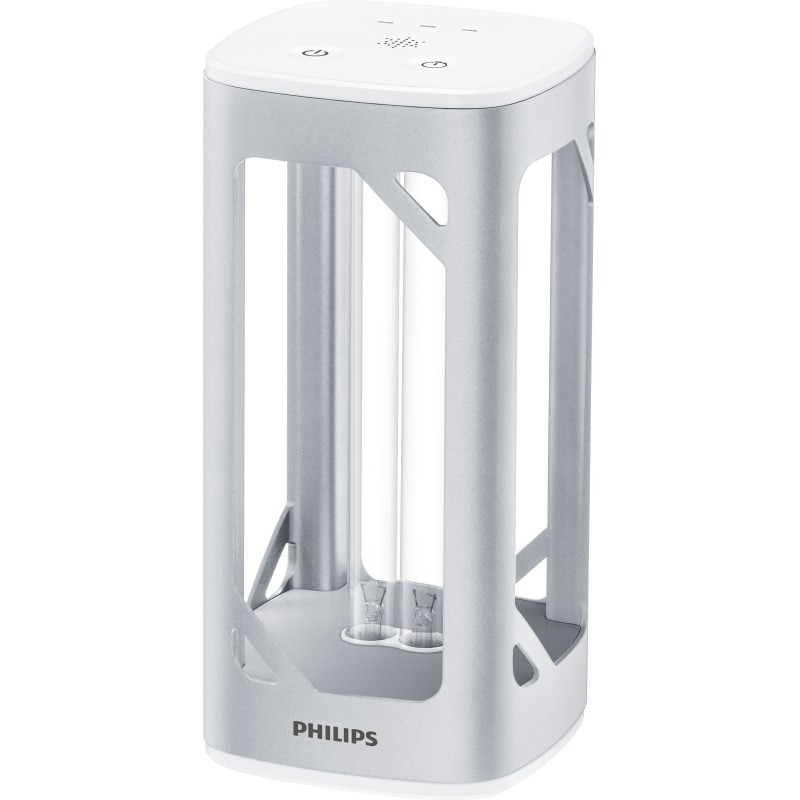 Philips UV-C Table Lamp with Motion Sensor for Room Disinfection, 24W, Integrated Timer, Aluminum Philips UV-C Table Lamp with Motion Sensor for Room Disinfection, 24W, Integrated Timer, Aluminum